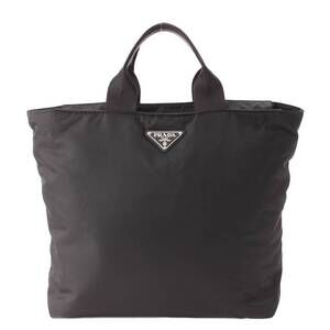 Prada Re Nylon Saffiano Shopping Tote Bag Black